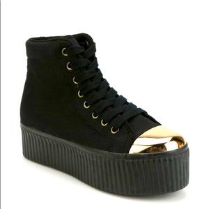 Jeffrey Campbell Hiya Gold Cap Platform High Tops